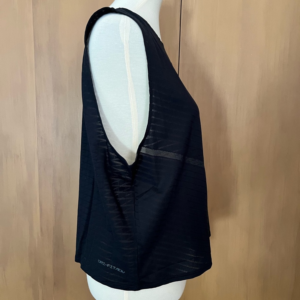 Nike Dri-fit adv large black mesh womens tank. NWT.
